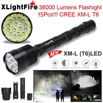 

2018 XLightFire 38000 Lumens 15x CREE XML T6 5 Mode 18650 Super Bright LED Flashlight Safety & Survival Z1024