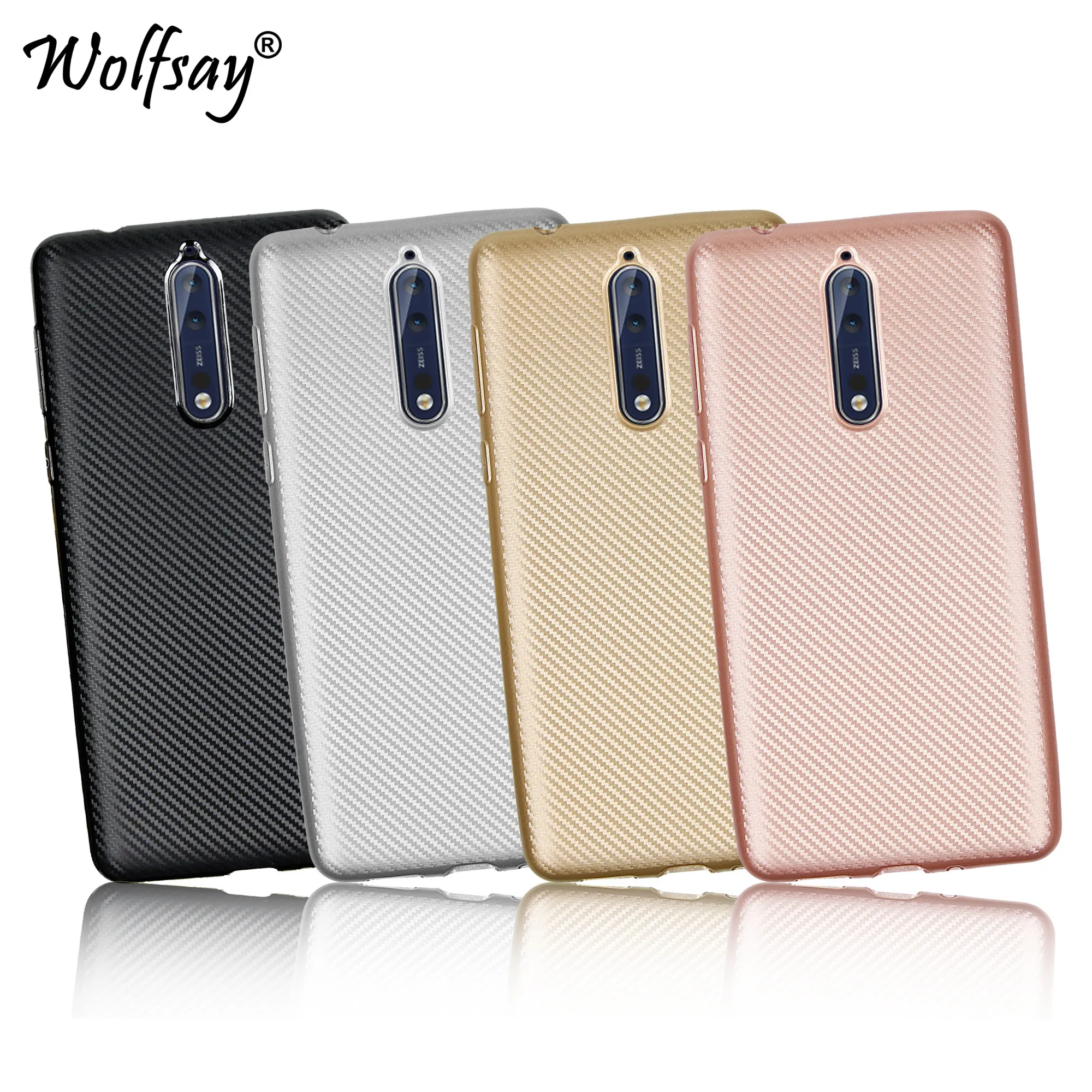 Phone Case sFor Nokia 8 TA-1004 TA-1012 Luxury New Carbon Fiber Soft TPU For Cover Matte for Nokia8 5.3&quot Funda |