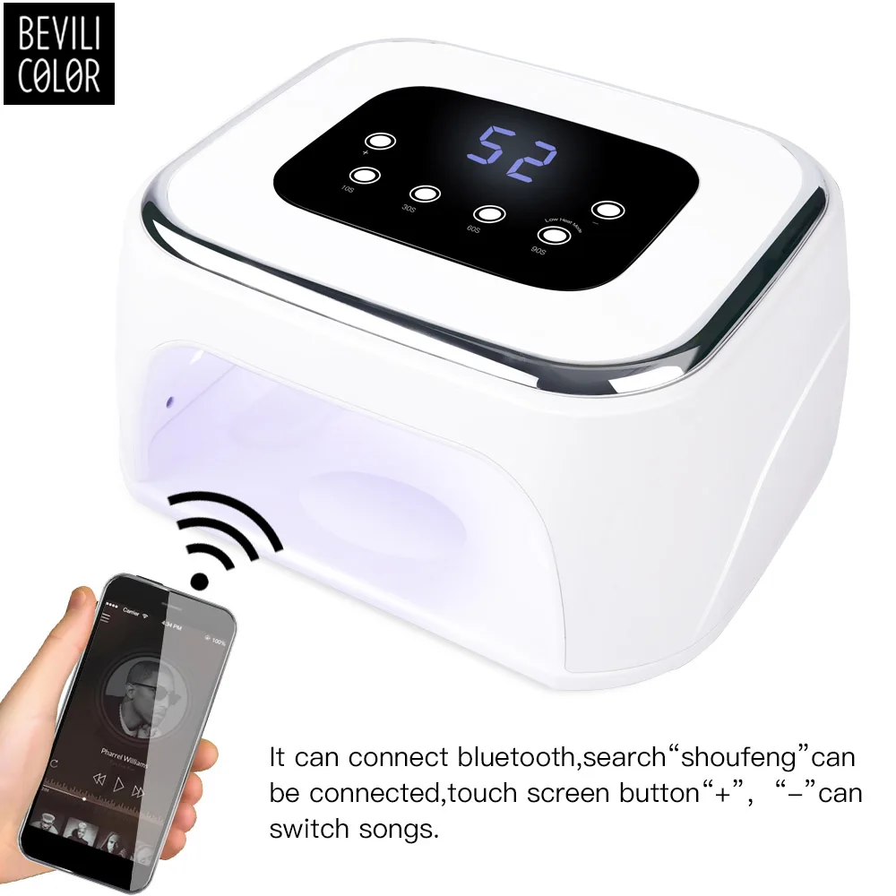 

16pcs/lot intelligent new nail polish phototherapy machine nail polish gel dryer black hand quick drying bluetooth nail light