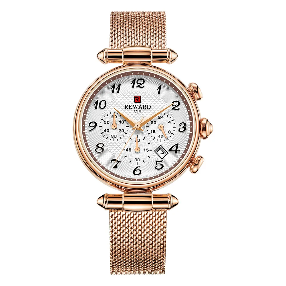 Reloj mujer, розовое золото, женские Роскошные наручные часы со стальным браслетом, женские водонепроницаемые аналоговые кварцевые часы с хронографом, Montre Femme