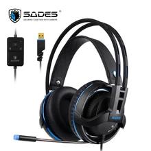 SADES Diablo Realtek Gaming Headset Headphones Surround Sound USB Headphones Volume RGB Light