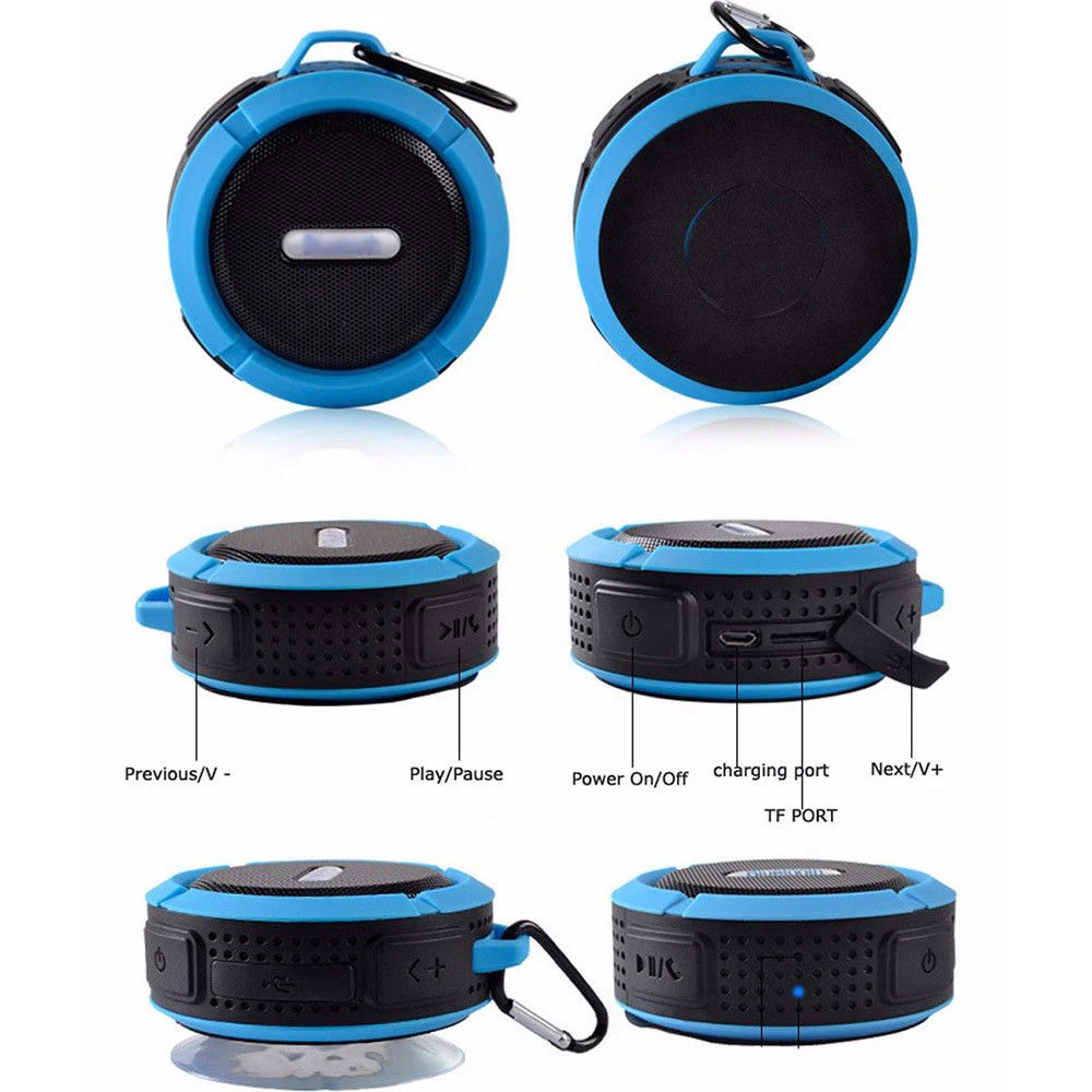VirWir мини портативный Bluetooth динамик с микрофоном на присоске беспроводной