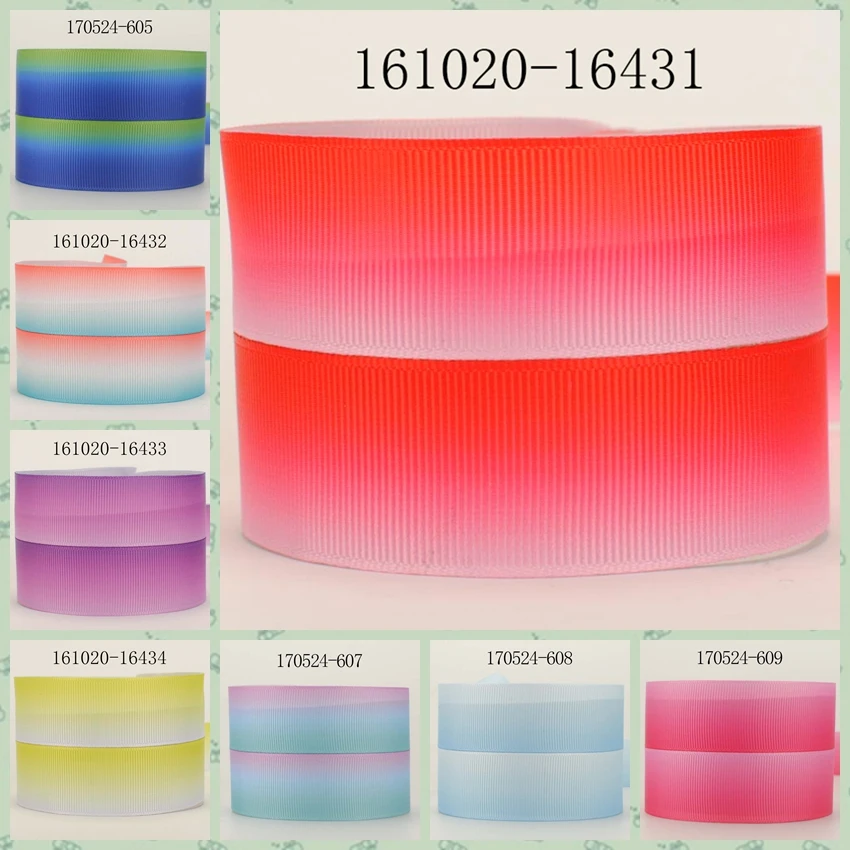 10yards -different sizes -cute Gradual change color ribbon printed Grosgrain | Дом и сад