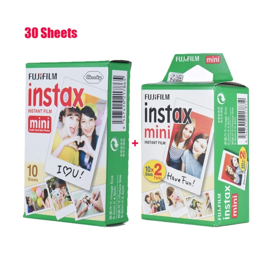 Белая пленка для Fuji Instax Мини-пленка Бумага 10/20 Вт, 30 Вт/40/50/60/80/100 лист для ЖК-дисплея с подсветкой Fujifilm Instax Mini 9/фотоаппаратов моментальной печати 7 s/8/25/90 Instax Камера камер Мгновенной Печати Mini 8 9 пленка - Цвет: 30 pcs