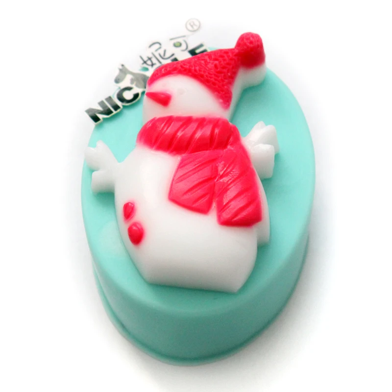 

Christmas Silicone Soap Mold Snowman DIY Craft Chocolate Candy Mould