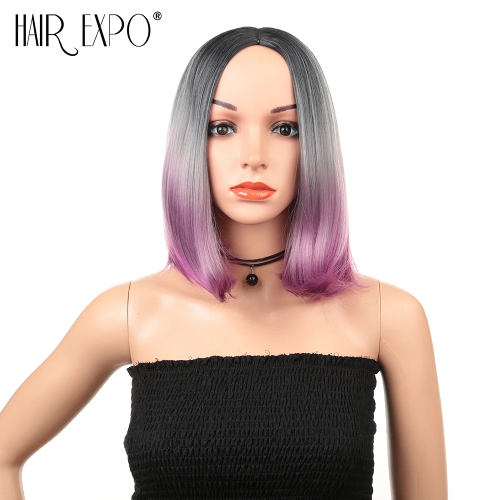

Hair Expo City Cosplay Wigs Synthetic Hair Pink Natural Hairs Short Straight Middle Part Costume Party Wig Lady Daily For Women