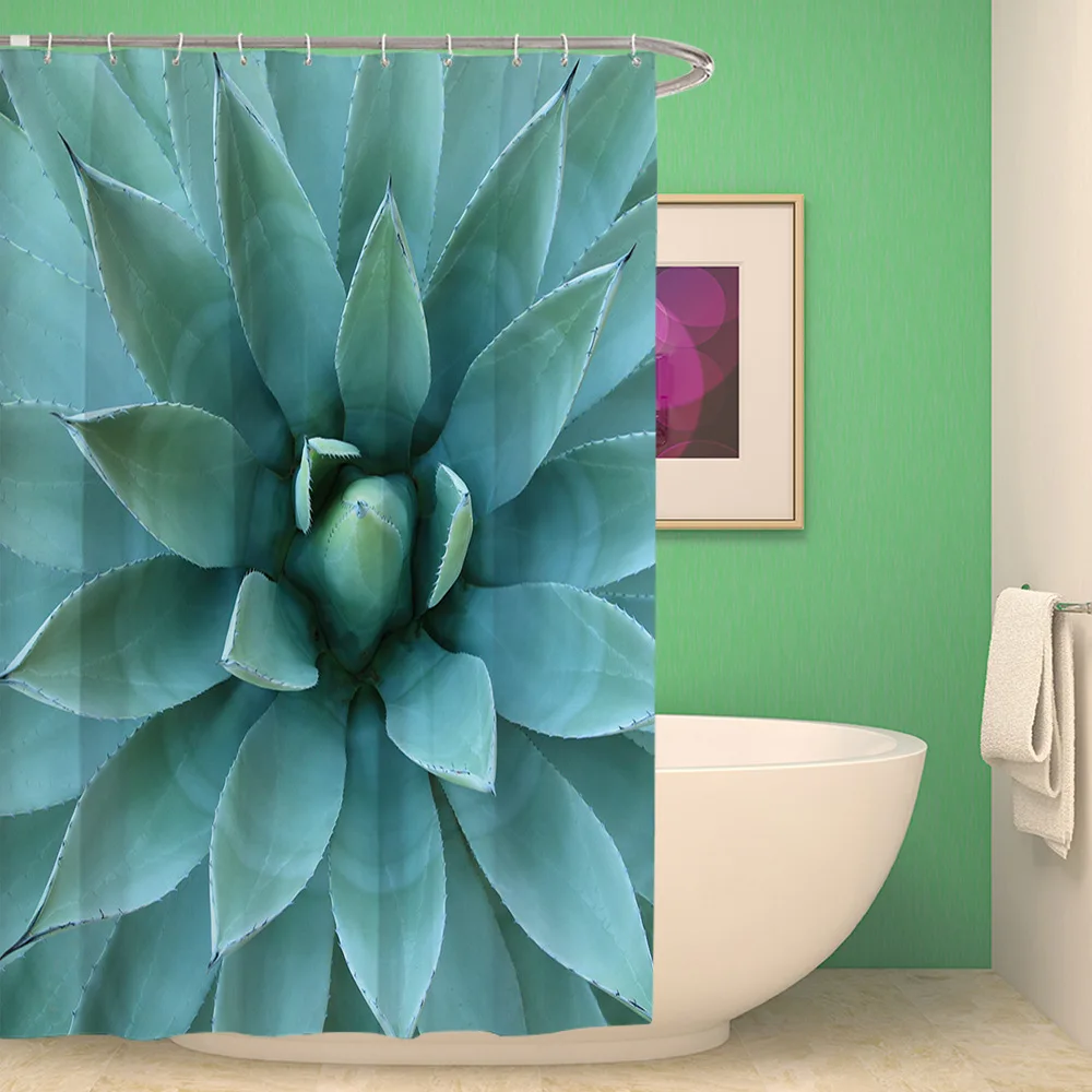 

Polyester Bath Curtain Succulent Plants Shower Curtain Waterproof Polyester Bath Curtain For The Bathroom Decorate Home