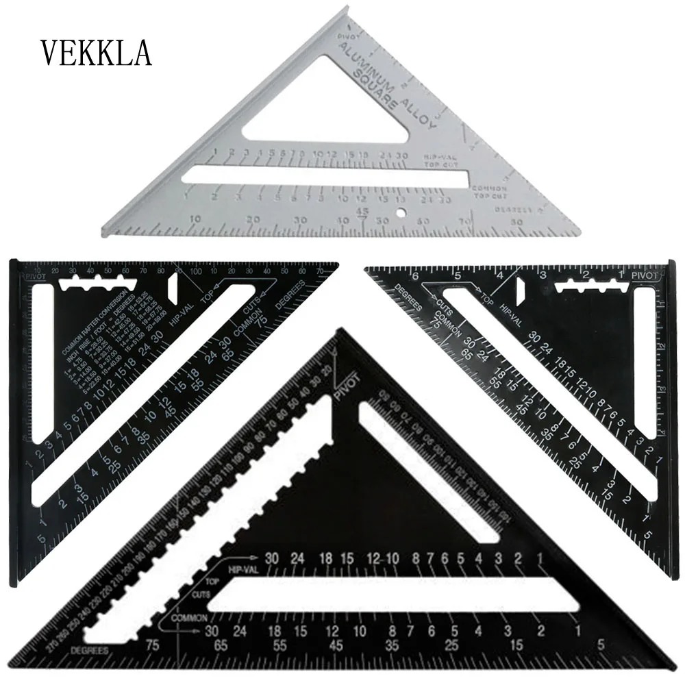 7/12 дюймовый метрический треугольник из алюминиевого сплава линейка квадратная треугольная угломер для деревообработки измерительных инструментов