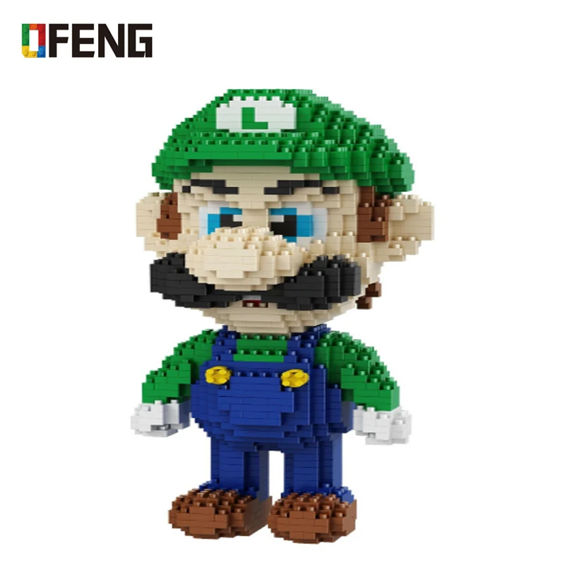 

Balody Game Super Mario Building Blocks Luigi Green Figure 3D Model DIY Micro Diamond Mini Nano Bricks Assembly Toy 16048