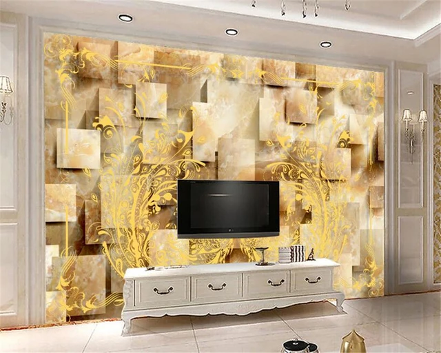 Beibehang 3D Behang 3D Gouden Pauw Patroon Marmer Europese Woonkamer ... Beibehang 3D Behang 3D Gouden Pauw Patroon Marmer Europese Woonkamer ...