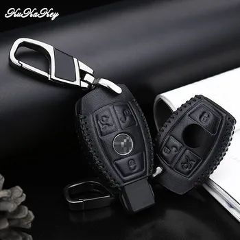 

Leather Car Key Case Cover for Mercedes Benz CLK ML SLK B C E S Class Keychain Ring Accessories Car Styling for Mercedes Benz