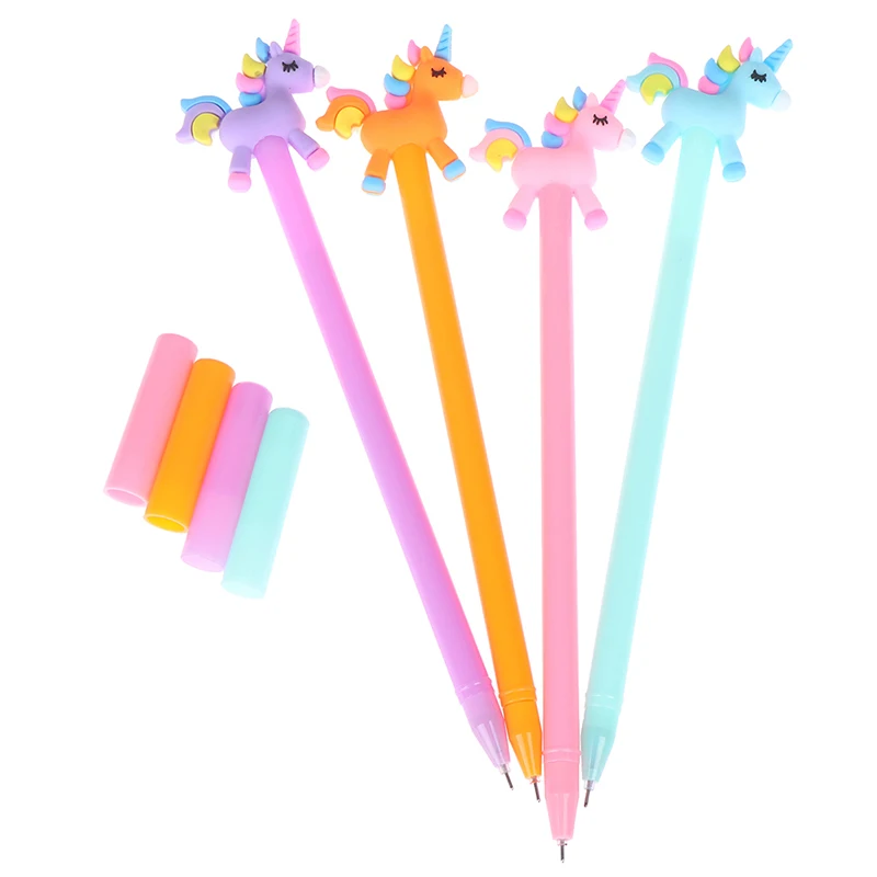 

Gel Pens Korean Cartoon Creative Rainbow Trojan Unicorn Pen Student Writing Office Stationery Black Ink Pen