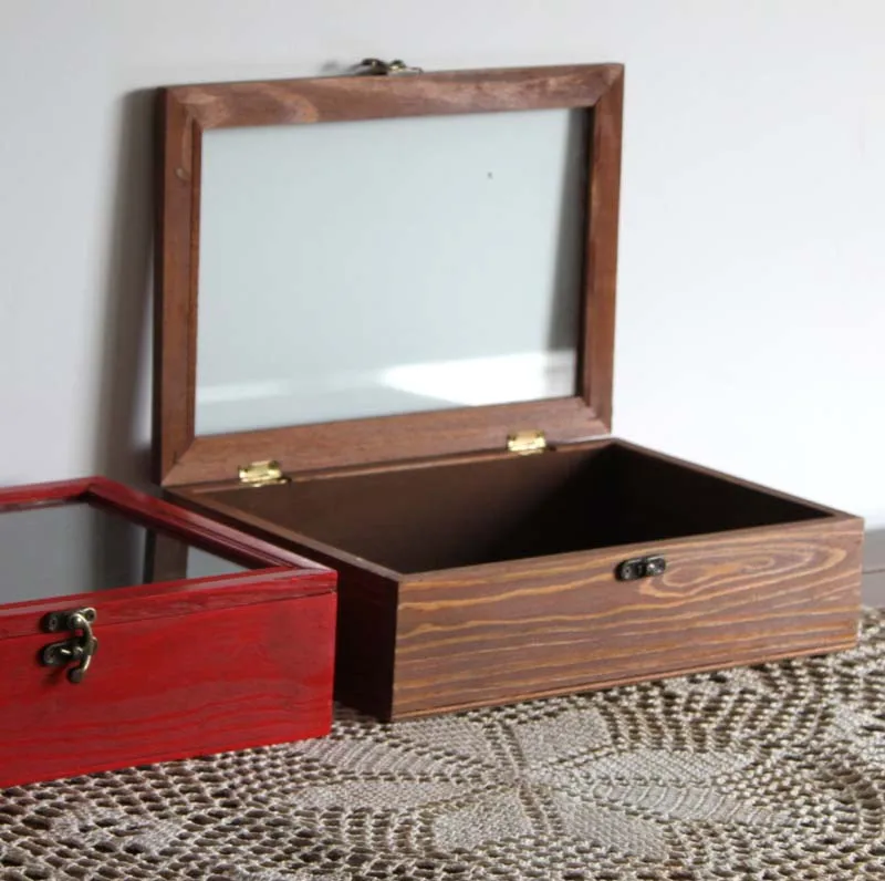 ZAKKA ретро ностальгия деревянная коробка крышка стеклянные коробки креативная винтажная коробка для ювелирных изделий настольная коробка orgainzer