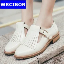 Women Patent leather Vintage Flat Oxford Shoes Woman flats 2017 Fashion tassel Brogue Oxfords women shoes moccasins