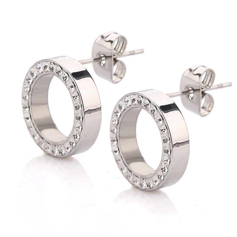 

316L Stainless Steel Earring Crystal Stud Earrings For Women Joyas Brincos Bijoux Jewelry Earings Fashion