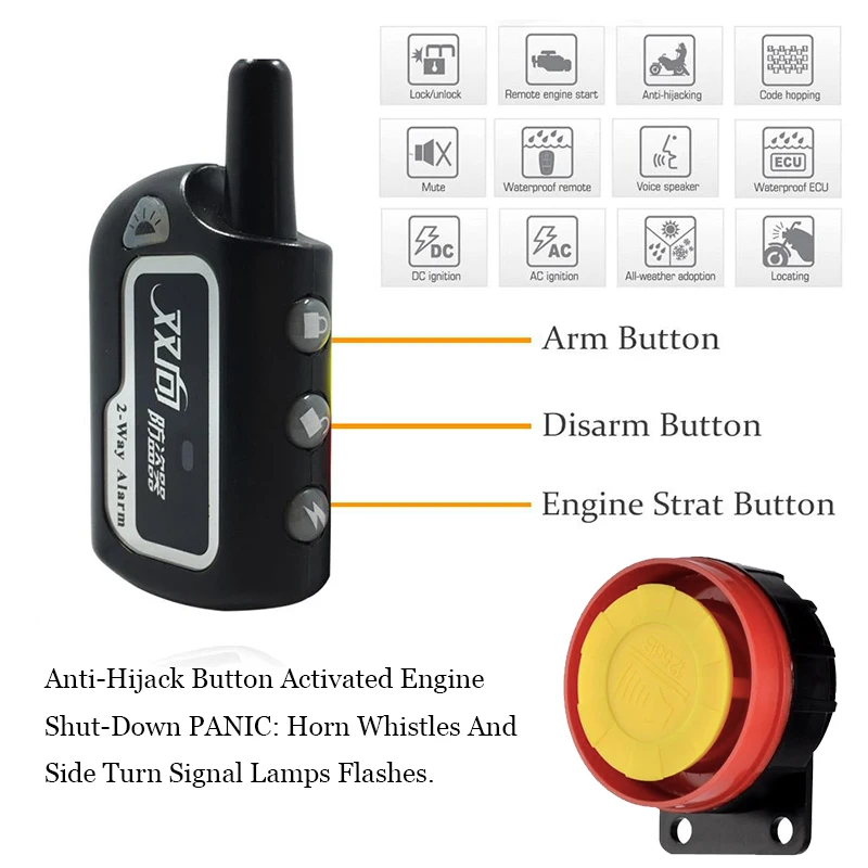 BAFIRE мотоциклетная двухсторонняя сигнализация дистанционное управление вибрационная сигнализация защита от кражи мото скутер охранная сигнализация запуск двигателя