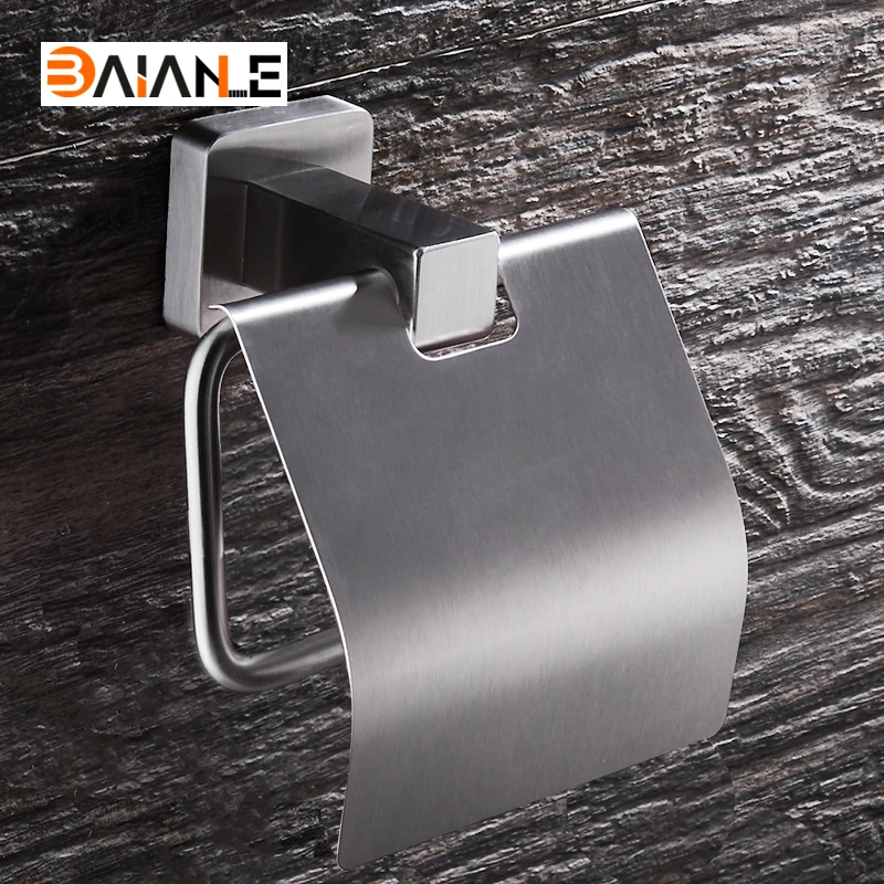 Buy Stainless steel Cover Toilet Paper Holder Brushed