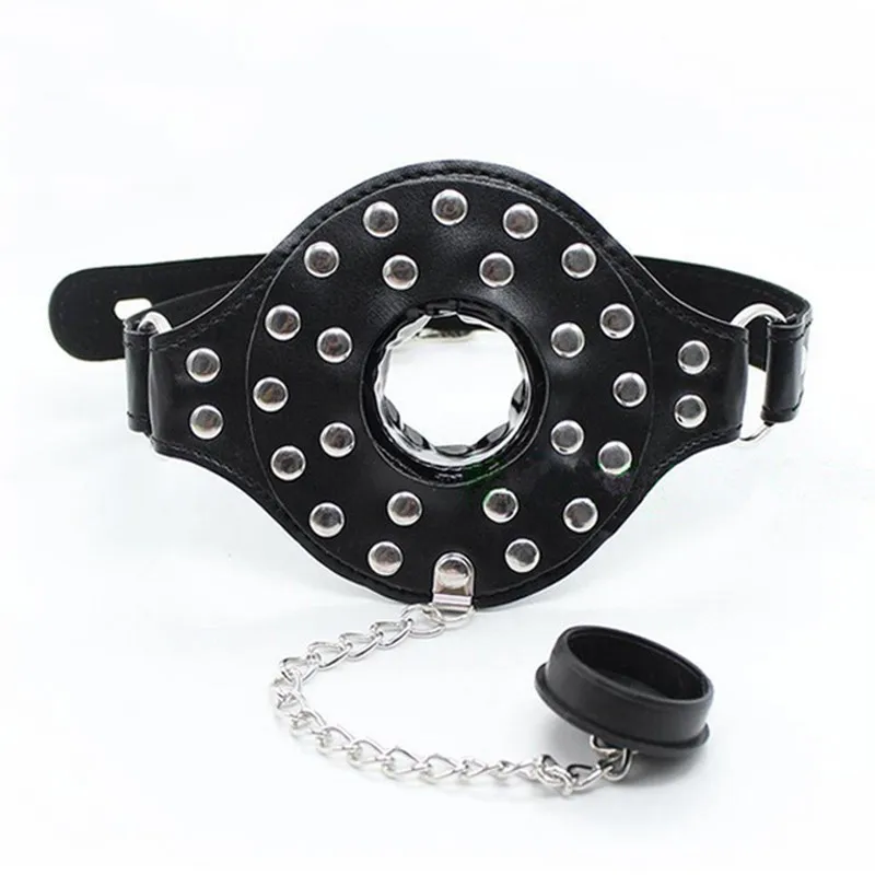 O-Ring-Open-Mouth-Gag-Oral-Fixation-Mouth-Gaged-Leather-Gag-Sex-Bondage-Restraints-Fetish-Slave