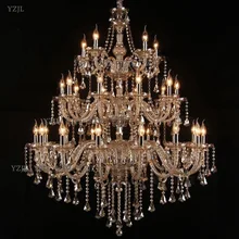 Chandelier K9 crystal pendant chandelier large living room project Villa duplex staircase pendant chandelier crystal lighting modern simple duplex staircase led bubble column living room chandelier rotating villa ceiling crystal column led crystal lights