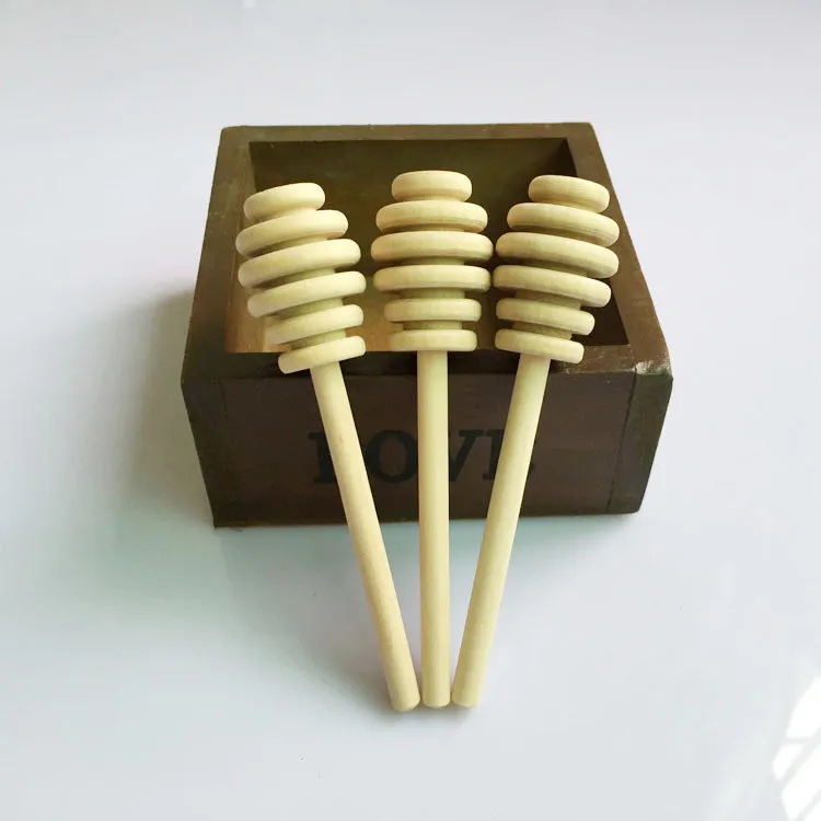 

50 pcs 10.4cm Wooden Honey Stick Honey Dipper Party Supply Wood Honey Spoon Stick for Honey Jar Long Handle Mixing Stick jk23
