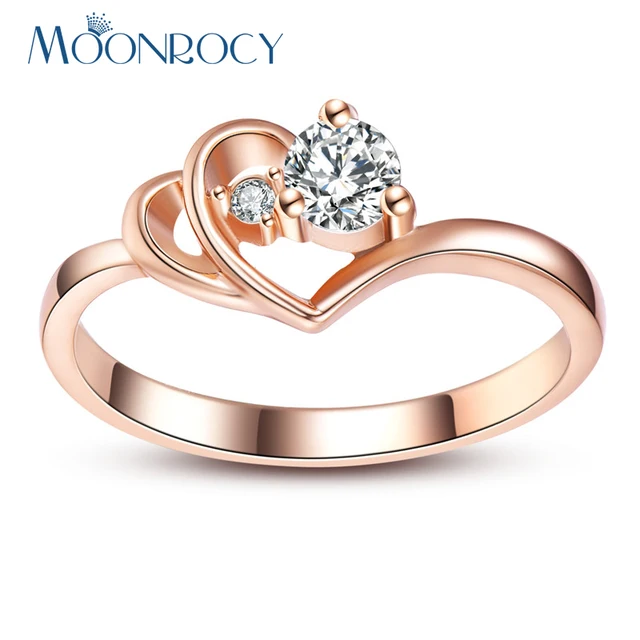MOONROCY Free Shipping Jewelry Cubic Zirconia Rose Gold Color Wedding Austrian C MOONROCY Free Shipping Jewelry Cubic Zirconia Rose Gold Color Wedding Austrian C