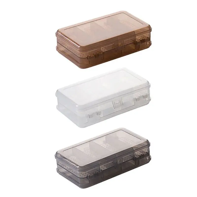 

Double-Layer 10 Compartments Jewelry Storage Medicine Organizer Travel Portable Pill Box Holder Case Plastic Translucent