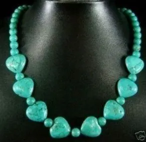 

Tibetan Jewellery Turquoise heart-shaped beads necklace