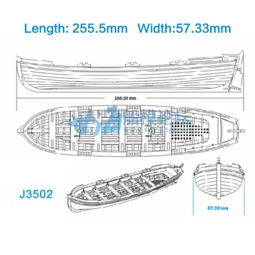 Деревянные комплекты моделей кораблей для взрослых модели-деревянные лодки 3d лазерная резка детские развивающие игрушки комплект модели корабля Масштаб 1:35 спасательная лодка - Цвет: J3502