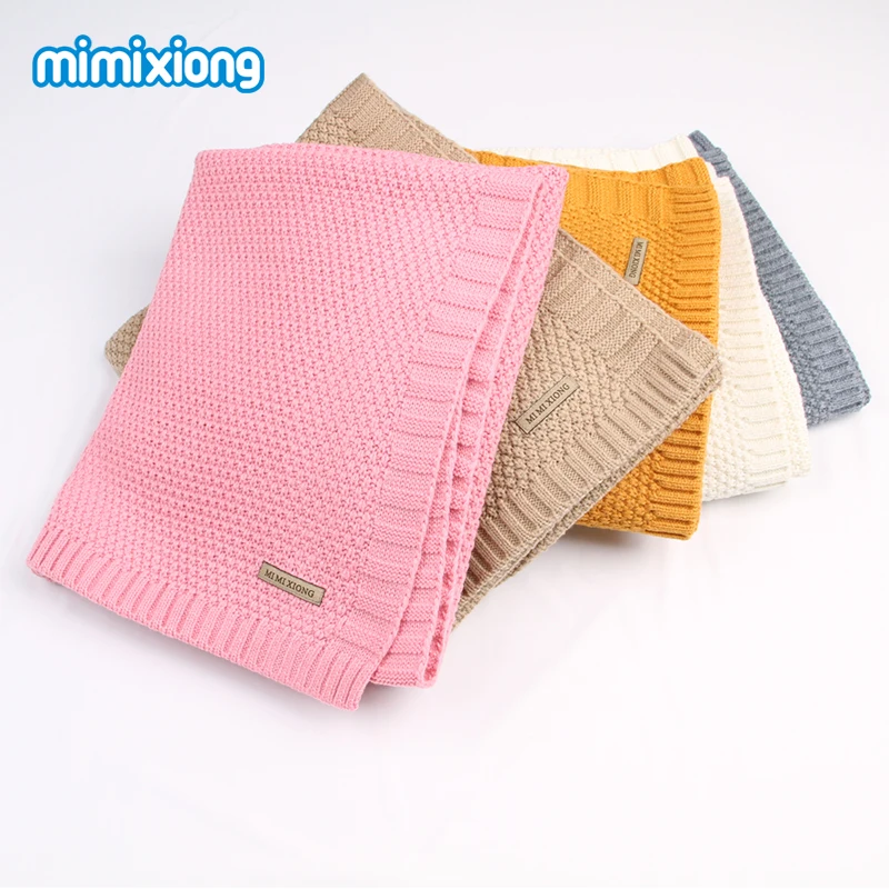 

Newborn Baby Swaddle Wrap Blanket Winter Warm Knitted Child Boys Cellular Throwing Blankets Fall Crochet Muslin Blanket Toddler