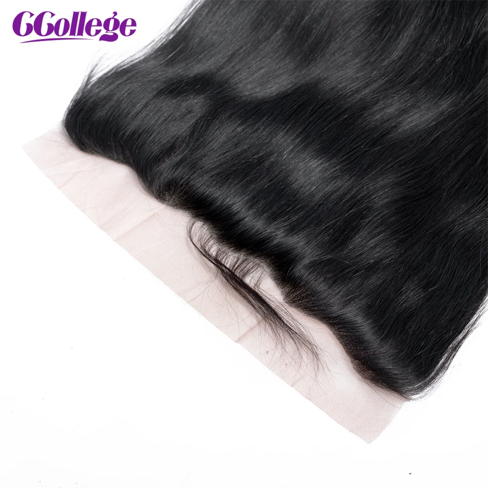 CCollege 4x13inch lace Closure Frontal With Bundles Straight Brazilian Hair Weave Bundles With Closure Non Remy Hair 3Pcs 8\