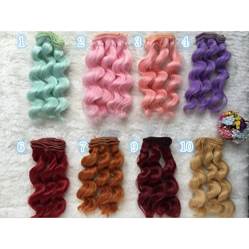 

DCM 15cm High Temperature Heat Resistant Doll Hair For 1/3 1/4 1/6 BJD Diy Curly Wigs 59 Color To choose Free Shipping
