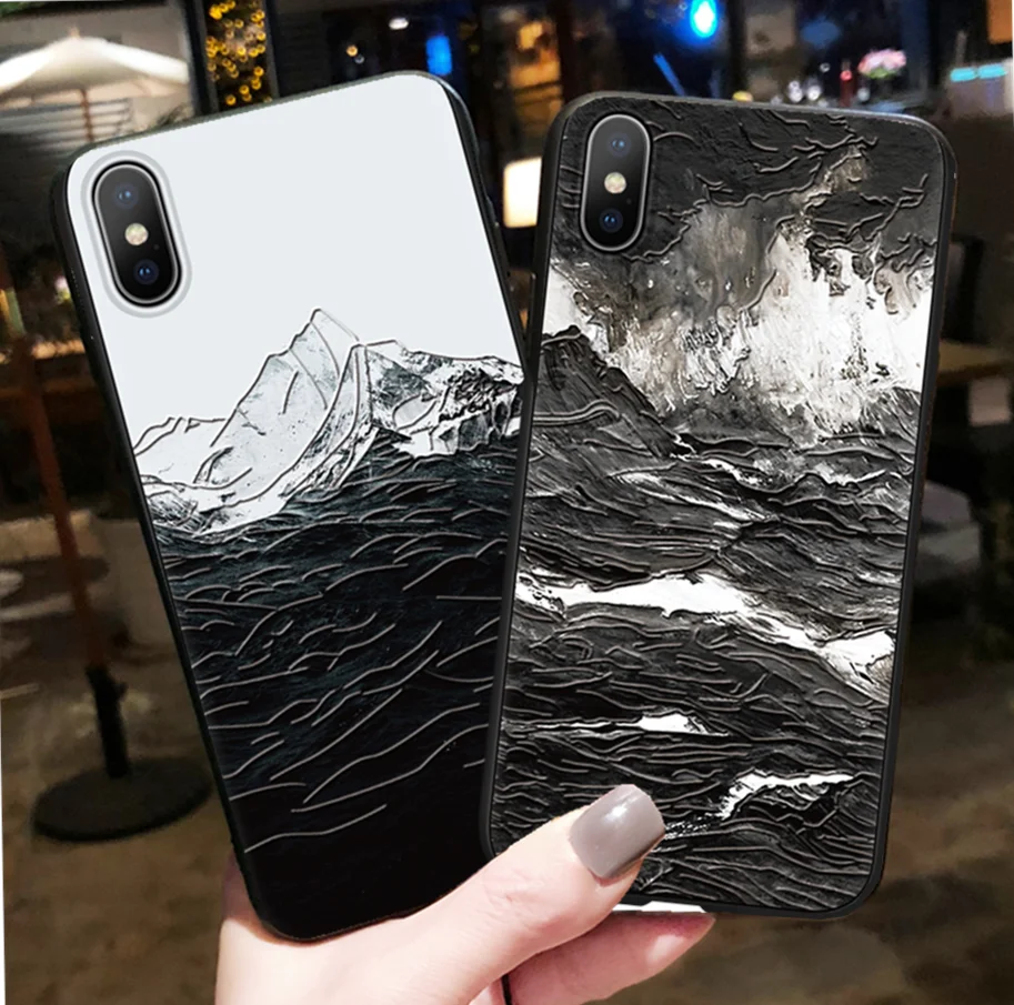 

3D Emboss Floral Phone Case For iPhone Xs Max 7 8 6 6S Plus Case Soft Silicone Lotus Cover For iPhone X XR 5 5S SE Relief Coque