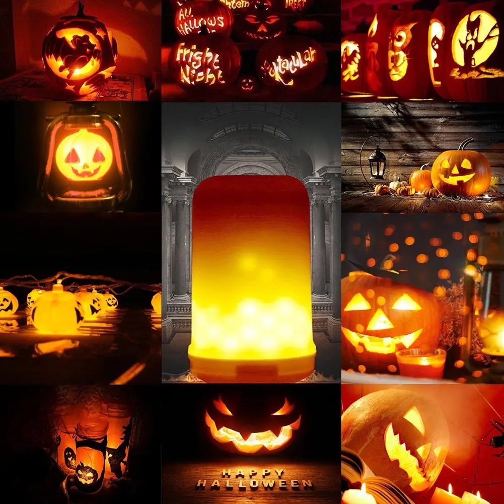 

E27 E26 LED Flame Effect Fire Light Corn Bulb 5W Simulated Nature Flicking Lamp Decor 88 WWO66