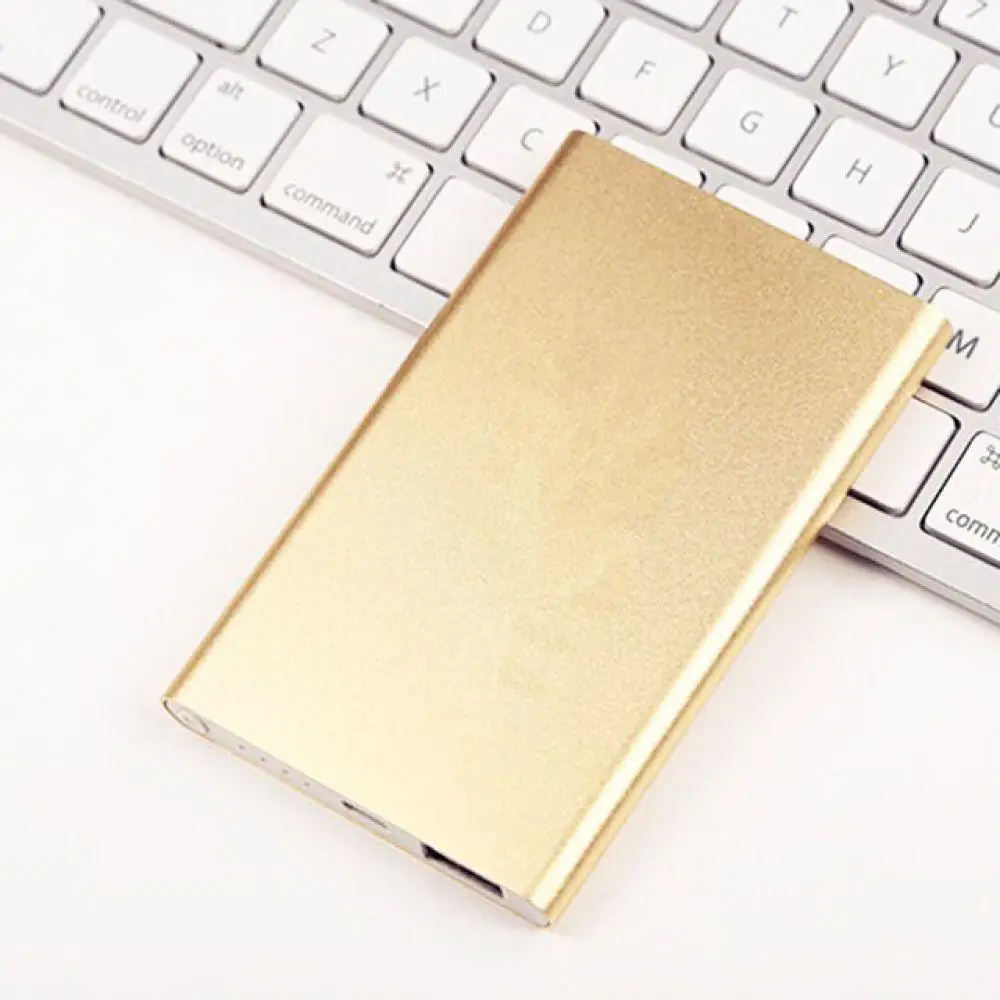 Модное ультратонкое портативное USB зарядное устройство 8000 мА/ч, Дополнительный внешний аккумулятор для сотовых телефонов, включает зарядный кабель, блок питания для всех телефонов - Цвет: gold