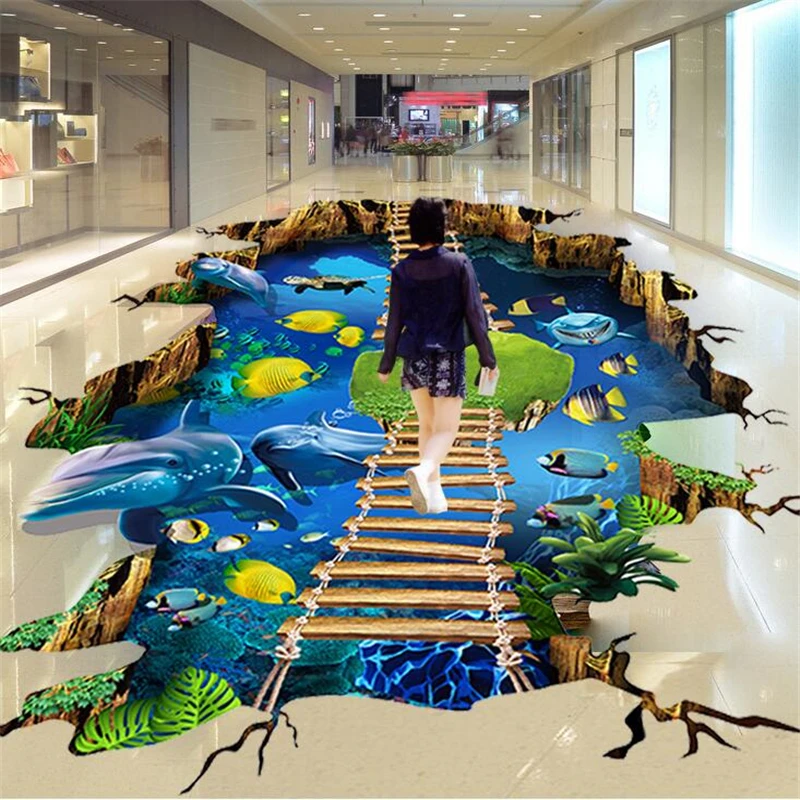 beibehang Custom 3D floor stickers Self adhesive floor paste Shopping