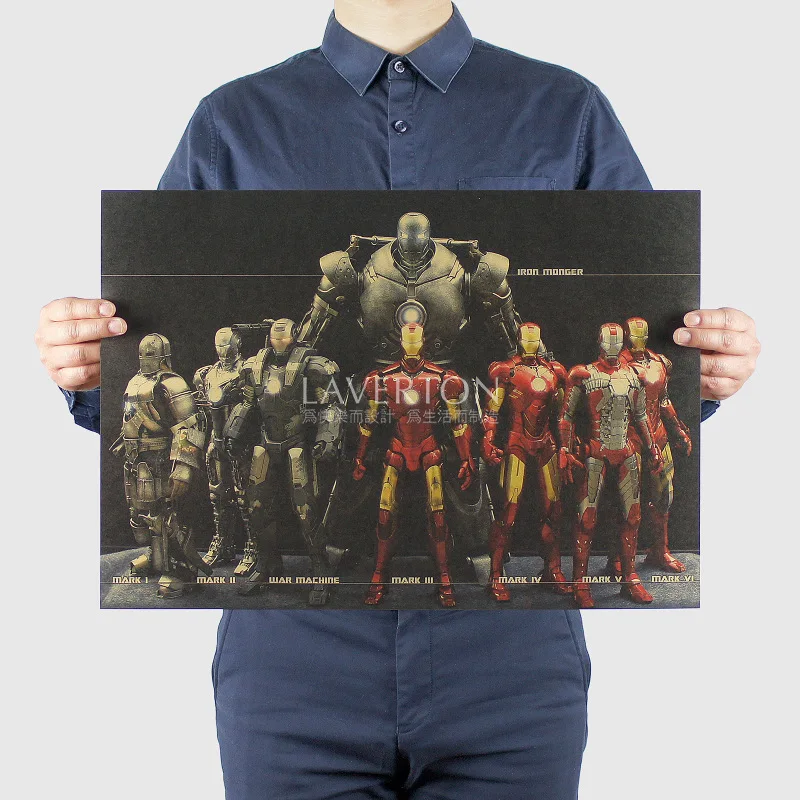 

Iron Man M Style/Tony Stark classic movie /kraft paper/bar poster/ Wall stickers /Retro Poster/decorative painting 51x35.5cm