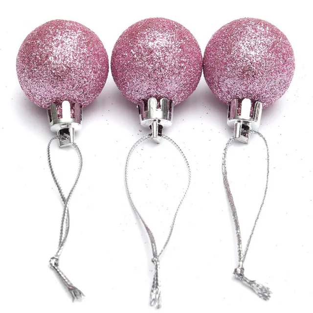 HOT SALE 24Pcs Chic Christmas Baubles Tree Plain Glitter XMAS Ornament Ball Decoration Black 16 aeProduct.getSubject()