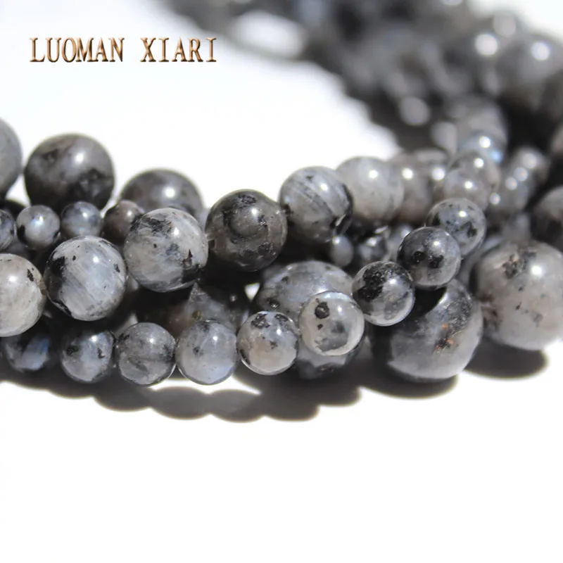 Black Spectrolite Natural Stone Beads For Jewelry Making