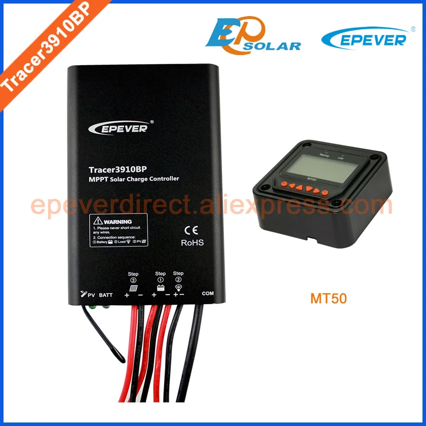 

12V/24V automatic work EPEVER Solar tracking mppt controller Tracer3910BP 15A 15amps MT50 Meter,not use for lithium Battery