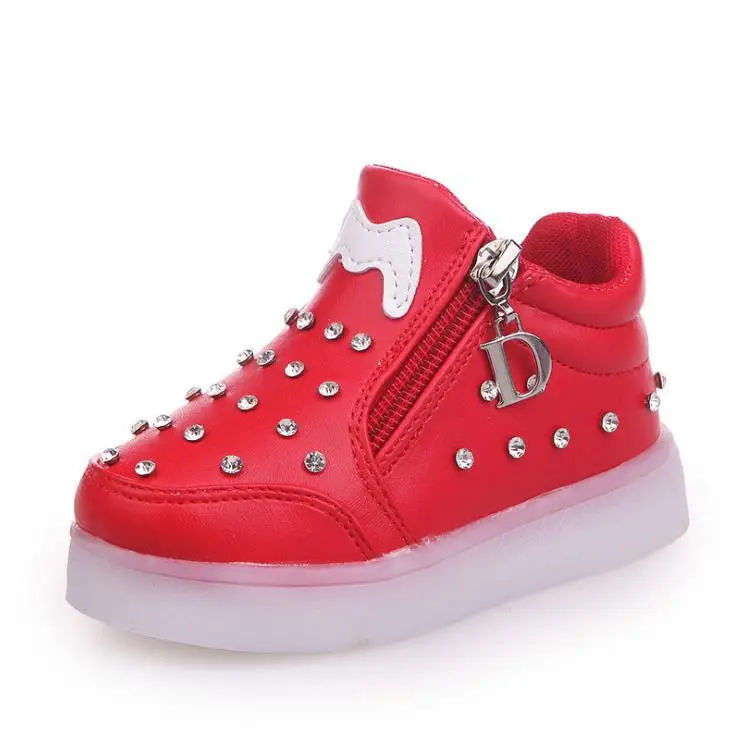 HaoChengJiaDe/Осенняя детская обувь со светодиодной подсветкой для девочек; кроссовки для маленьких девочек; милые детские повседневные кроссовки; мягкая спортивная обувь со светодиодной подсветкой; светильник