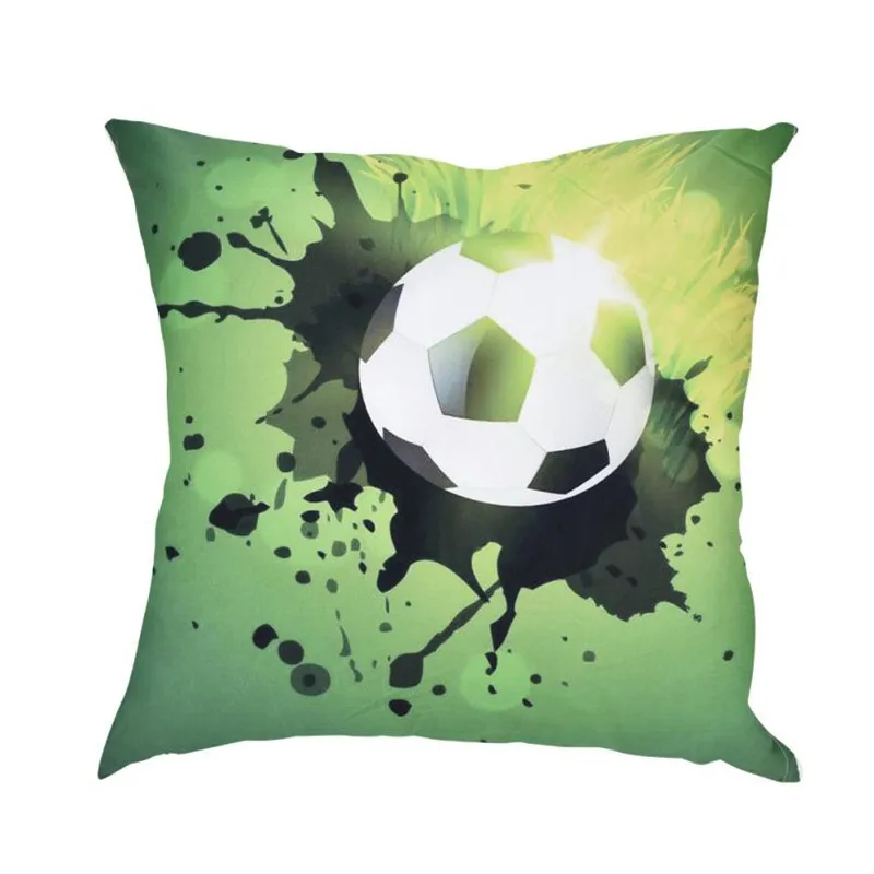 Soccor Print Pillow Case Polyester Sofa Car Cushion Cover Home Decor01