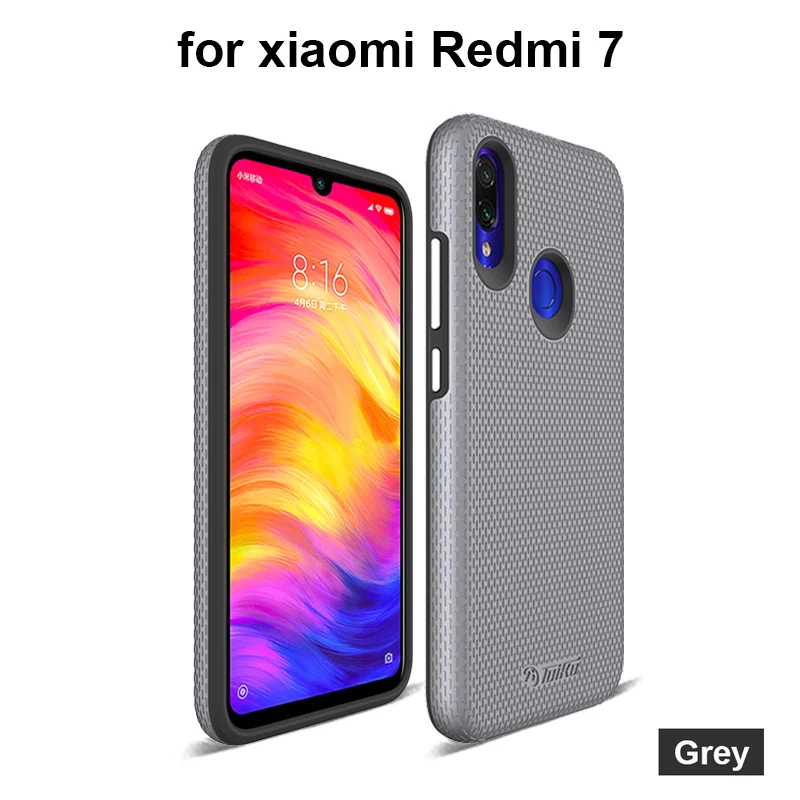 Роскошные противоударные Чехлы toyko X Guard для Xiaomi Redmi 7, защитный бампер, Жесткий ПК, мягкий ТПУ, 2 в 1, защитный чехол для телефона - Цвет: Grey and Black