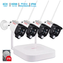 Tonton 8CH 1080P умный дом безопасности IP камера Аудио запись PIR сенсор 2T HDD Беспроводная система видеонаблюдения NVR комплект видеонаблюдения