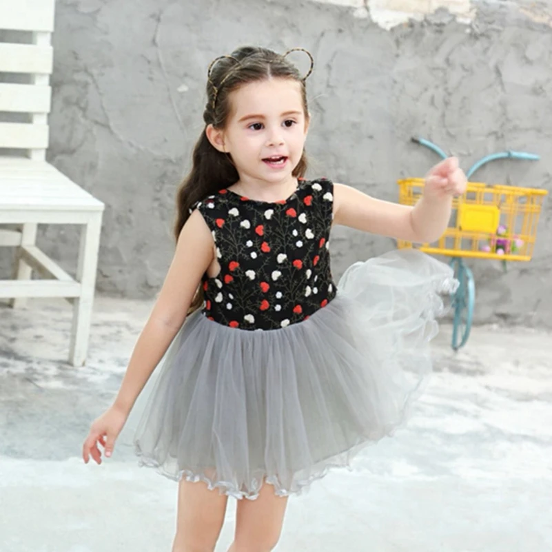 

Kids Floral Dresses For Baby Girls High Quality Summer Backless Clothing Flower Lace Children Princess Mini Dresses Kids Clothes