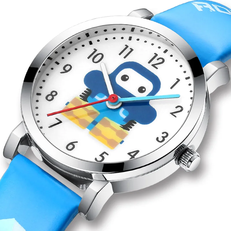 

KDM Fashion Genuine Leather Quartz Watch Kid Children Cartoon Robot Watches Sport Waterproof Student Watch Boys Girls Gift Clock