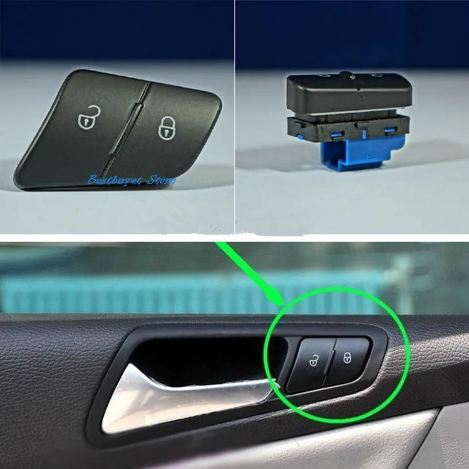 Door Lock/Unlock Switch Front Driver Left Fits 06 10 VW Passat B6 3C0