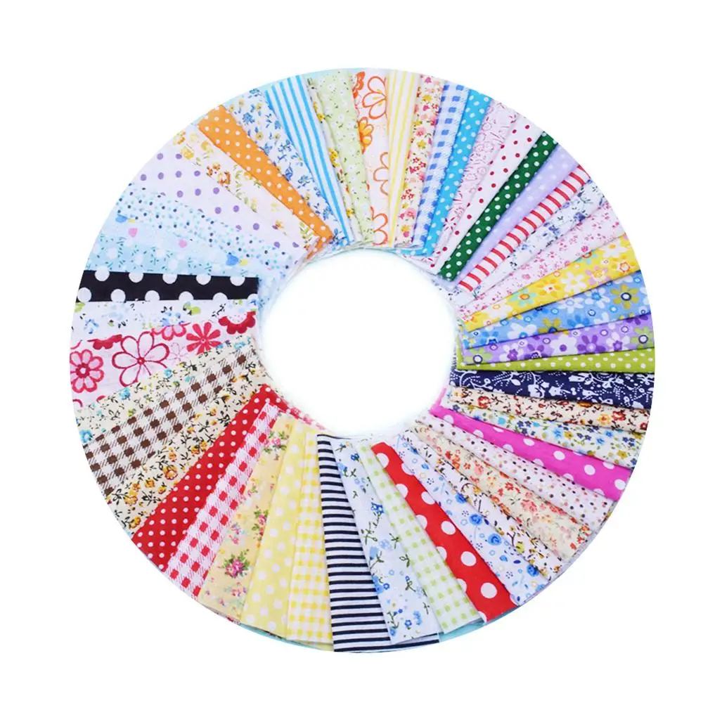 

50Pcs 10cmx10cm Cotton Fabric Printed Cloth Sewing Quilting Fabrics for Patchwork Needlework DIY Material