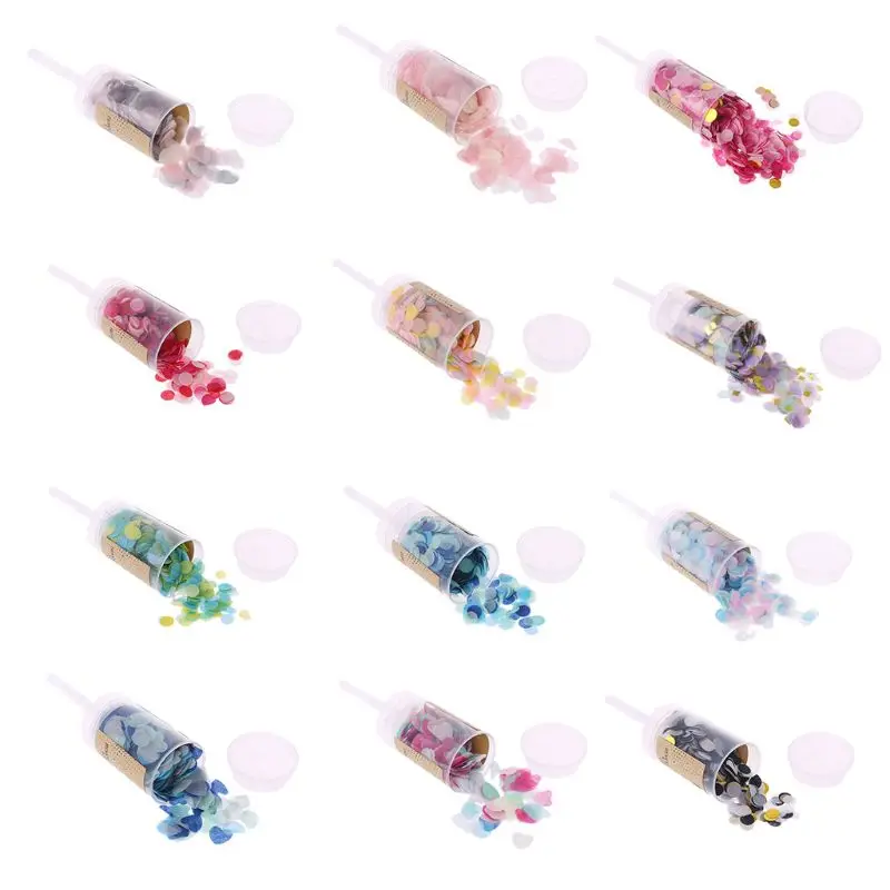 

Round Confetti Push Pop Container Wedding Birthday Anniversary Party Favor Supplies Decor
