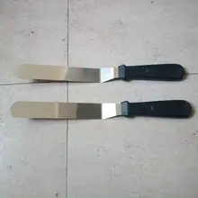 DHL 100 шт. ручка из нержавеющей стали 8 дюймов нож с изогнутым лезвием с прорезиненной ручкой поцелуй торт запеченная форма для выпечки лопатка для намазывания