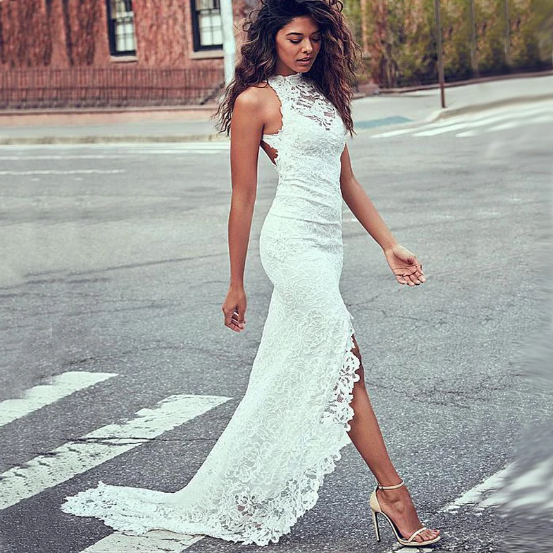 lace slip wedding dress